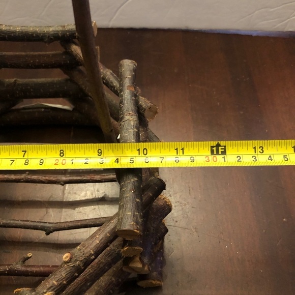 Rustic Wood Twig Basket. 10” wide x 15” high. Good for Plant Holder. - Picture 4 of 5